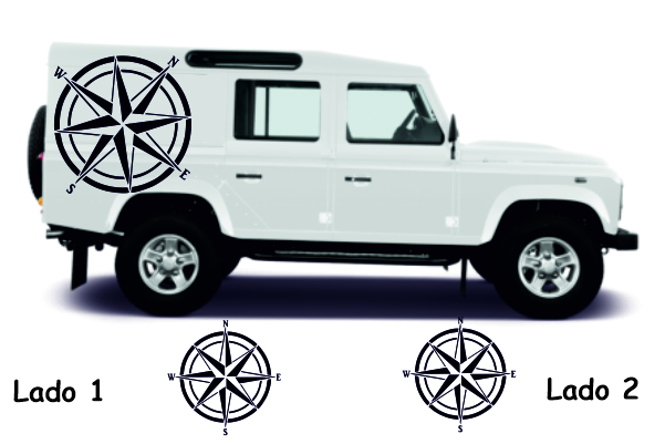 Camper-Aufkleber für geländegängige 4x4-Kompass  Windrosen, Aufkleber für  Vans, Wohnmobile und Wohnwägen.