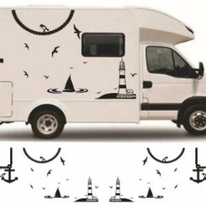 Vinyls for camper anchor with lighthouse and seagulls